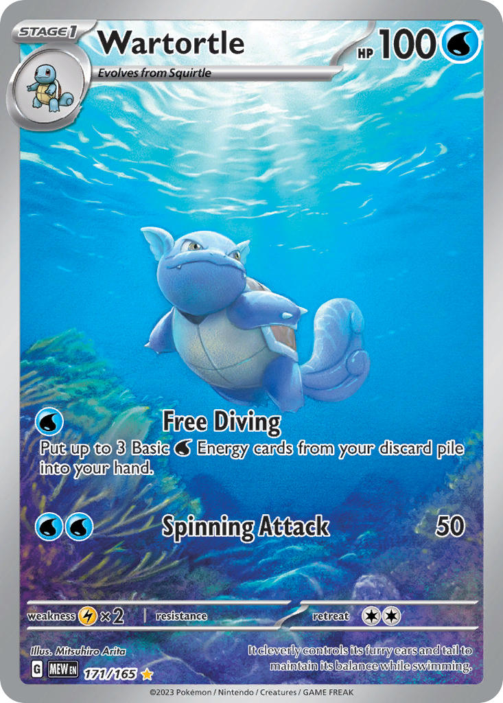 Wartortle 171/165 Illustration Rare 151 Pokémon card
