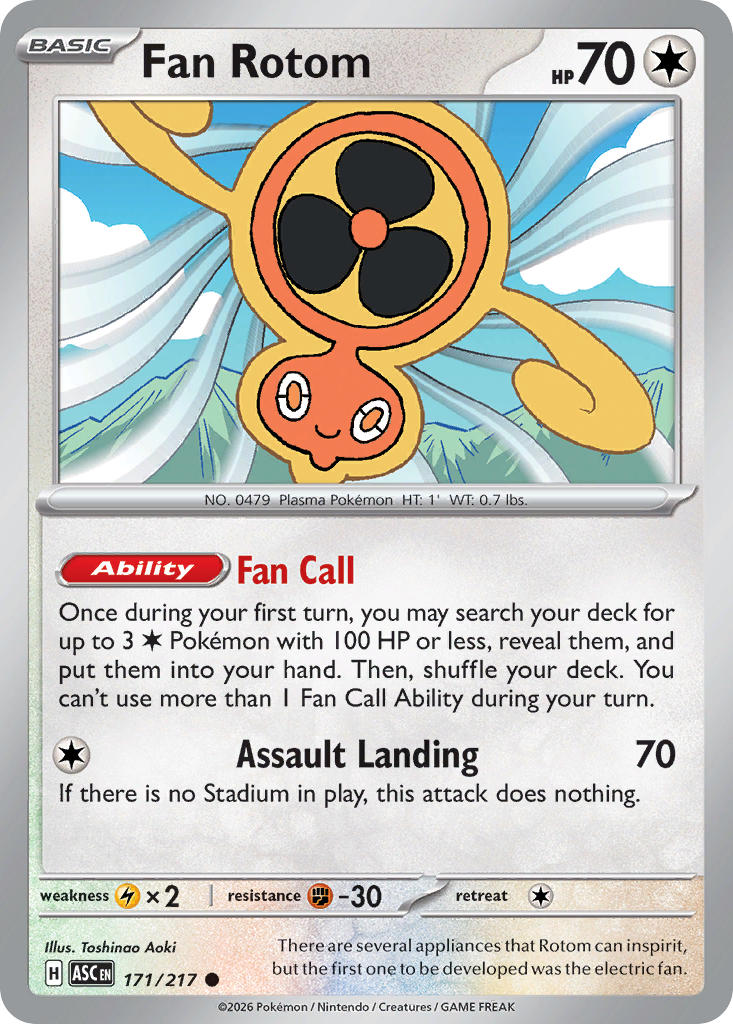 Fan Rotom 171/217 Common Ascended Heroes Pokémon card