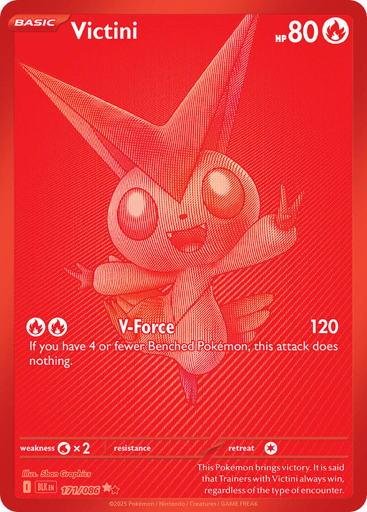 Victini 171/086 Black White Rare Black Bolt Pokémon card