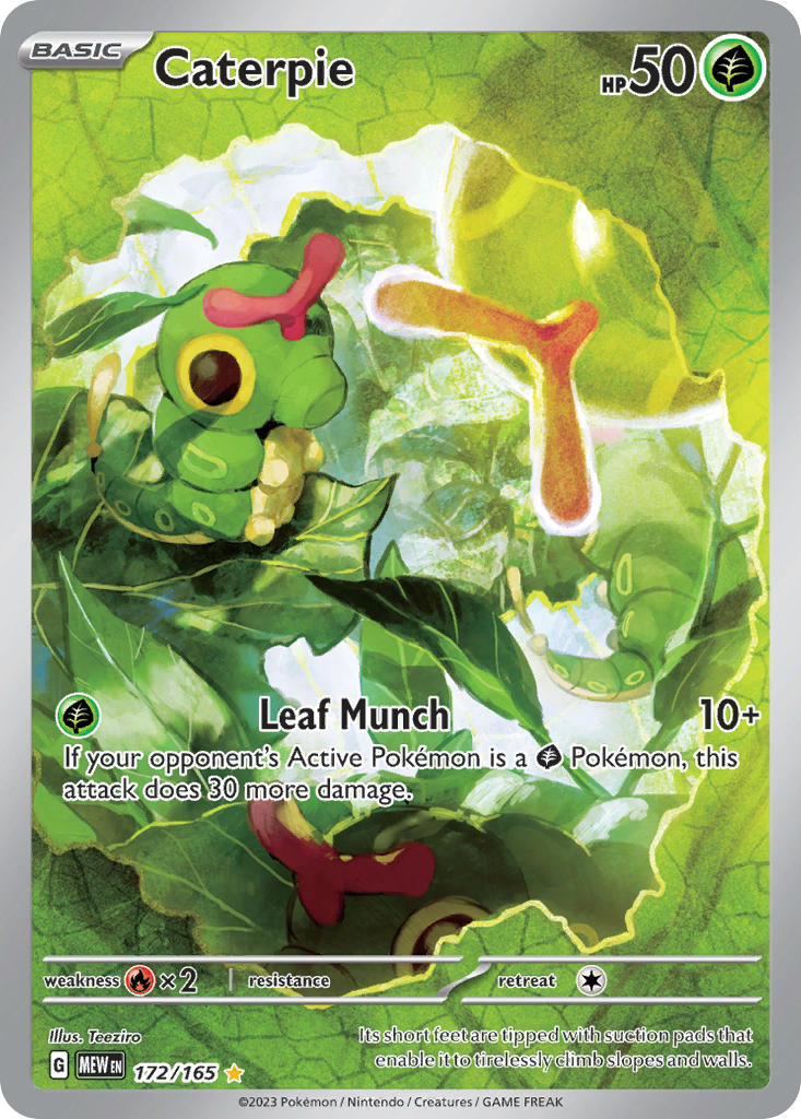 Caterpie 172/165 Illustration Rare 151 Pokémon card