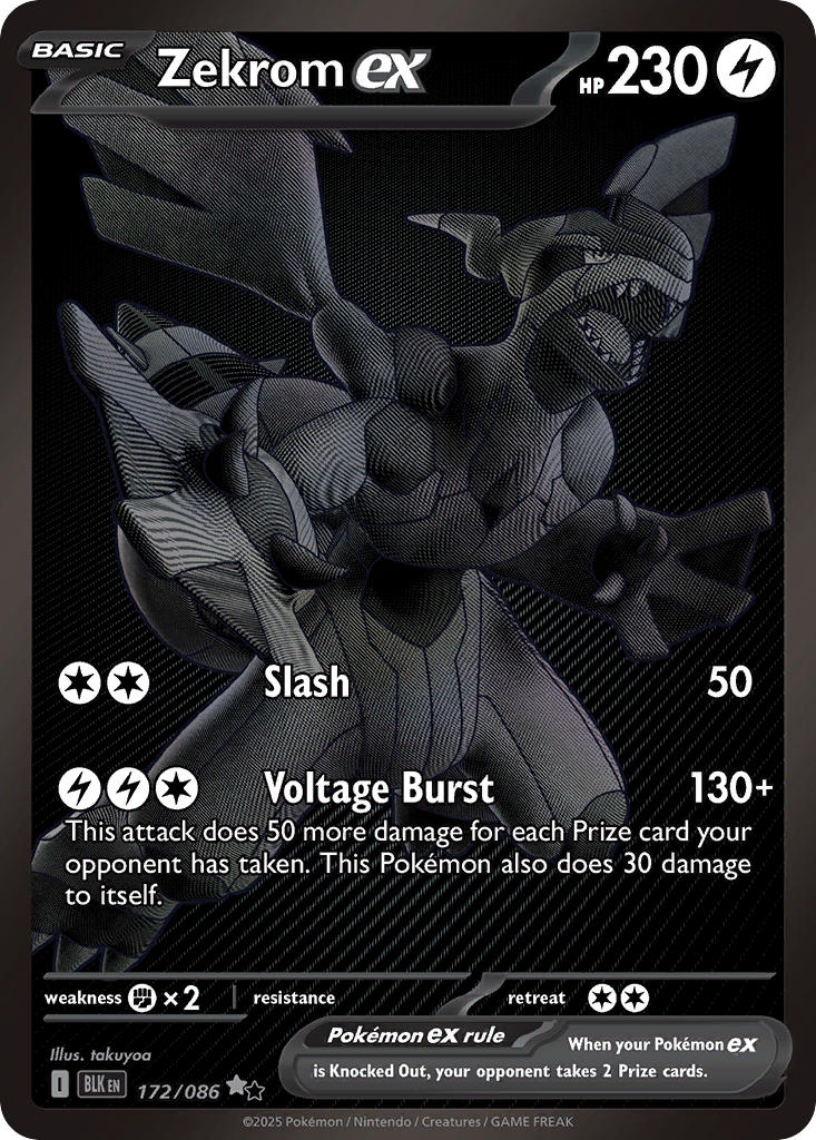 Zekrom EX 172/086 Black White Rare Black Bolt Pokémon card