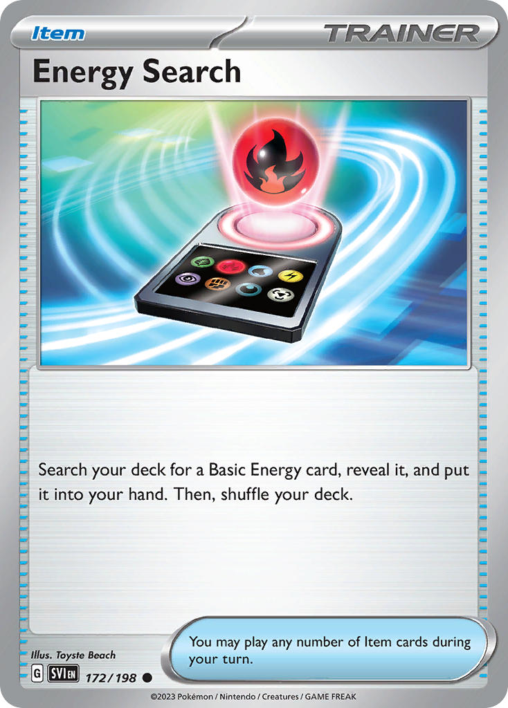Energy Search 172/198 Common Scarlet & Violet Pokémon card