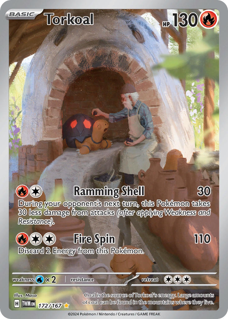 Torkoal 172/167 Illustration Rare Twilight Masquerade Pokémon card