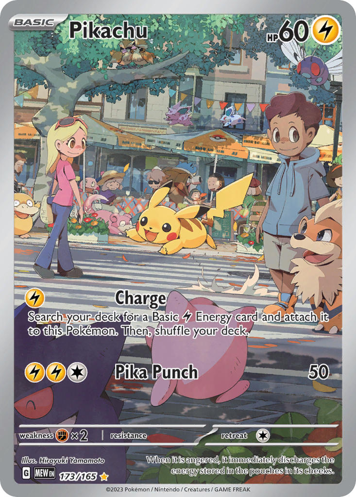 Pikachu 173/165 Illustration Rare 151 Pokémon card