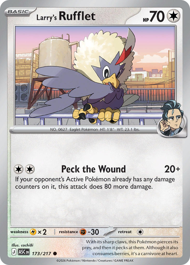 Larry's Rufflet 173/217 Common Ascended Heroes Pokémon card