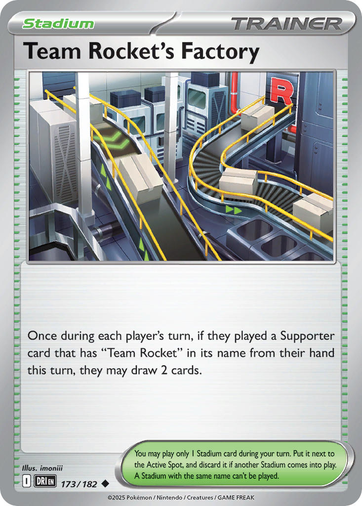 Team Rocket's Factory 173/182 Common Destined Rivals Pokémon card