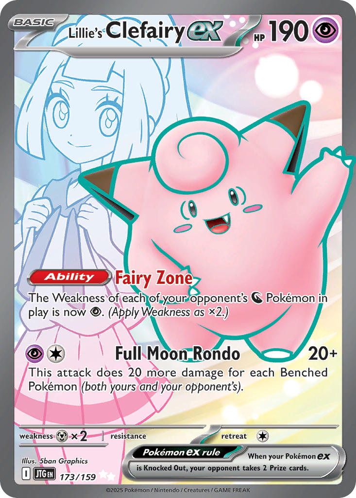 Lillie's Clefairy EX 173/159 Ultra Rare Journey Together Pokémon card