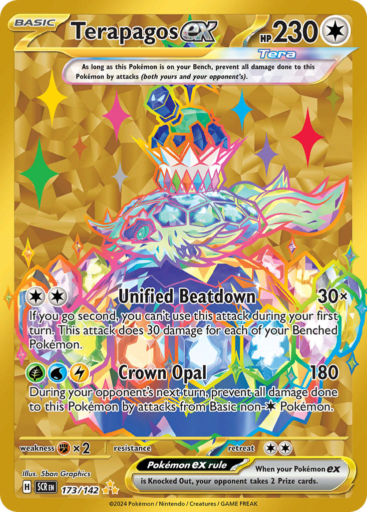 Terapagos EX 173/142 Hyper Rare Stellar Crown Pokémon card