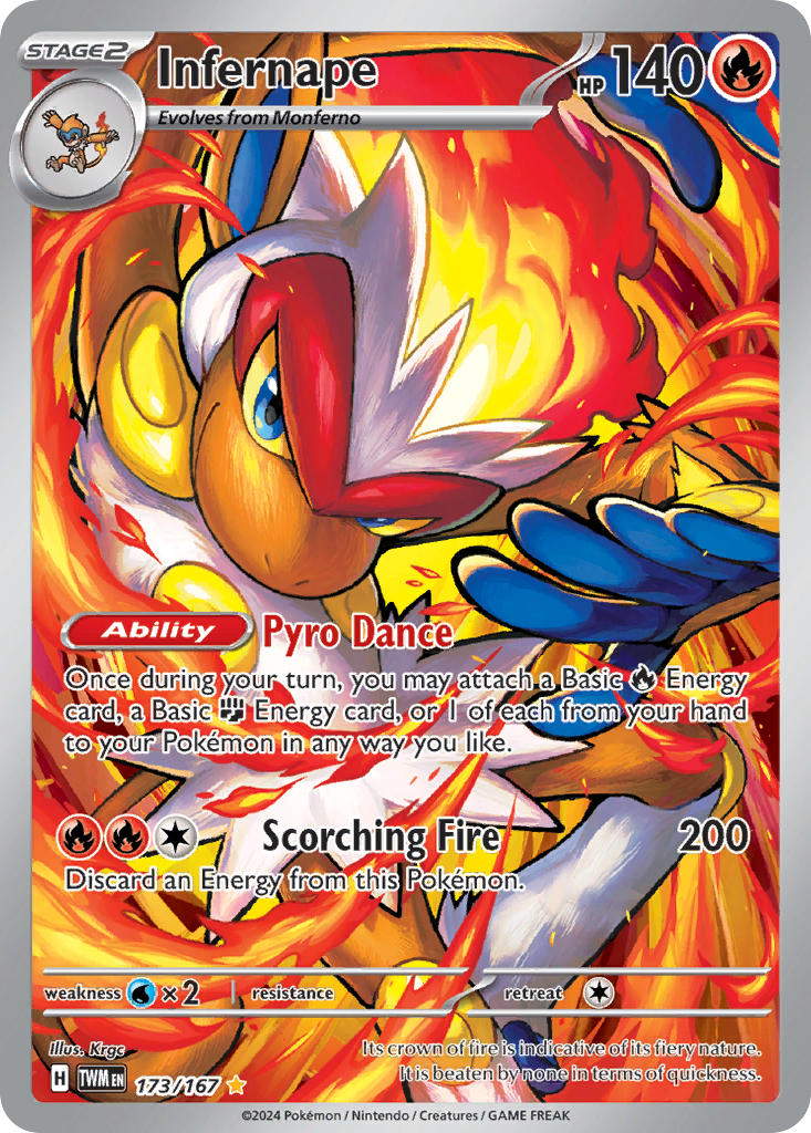 Infernape 173/167 Illustration Rare Twilight Masquerade Pokémon card