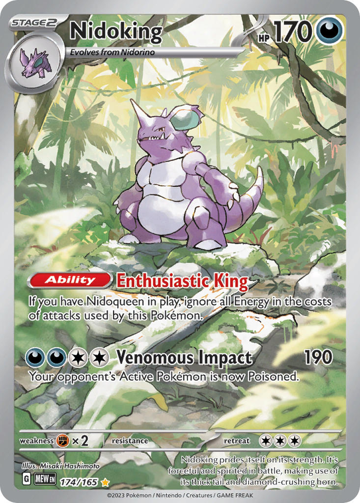 Nidoking 174/165 Illustration Rare 151 Pokémon card