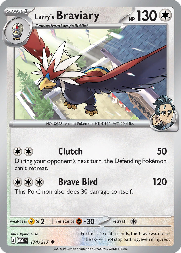Larry's Braviary 174/217 Rare Ascended Heroes Pokémon card