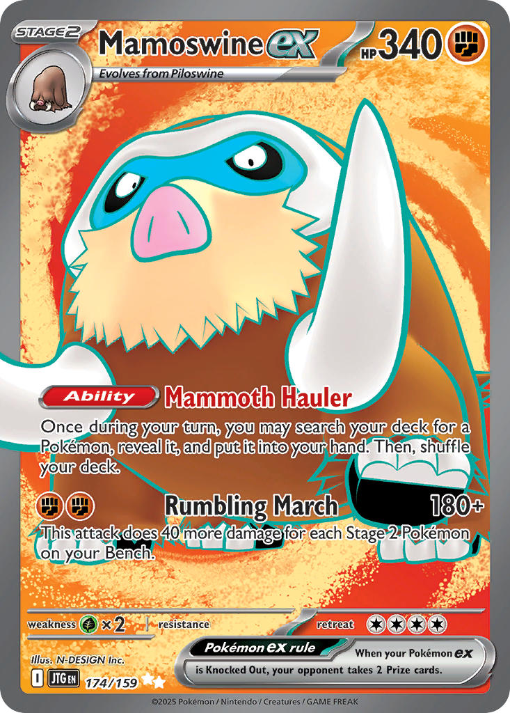 Mamoswine EX 174/159 Ultra Rare Journey Together Pokémon card