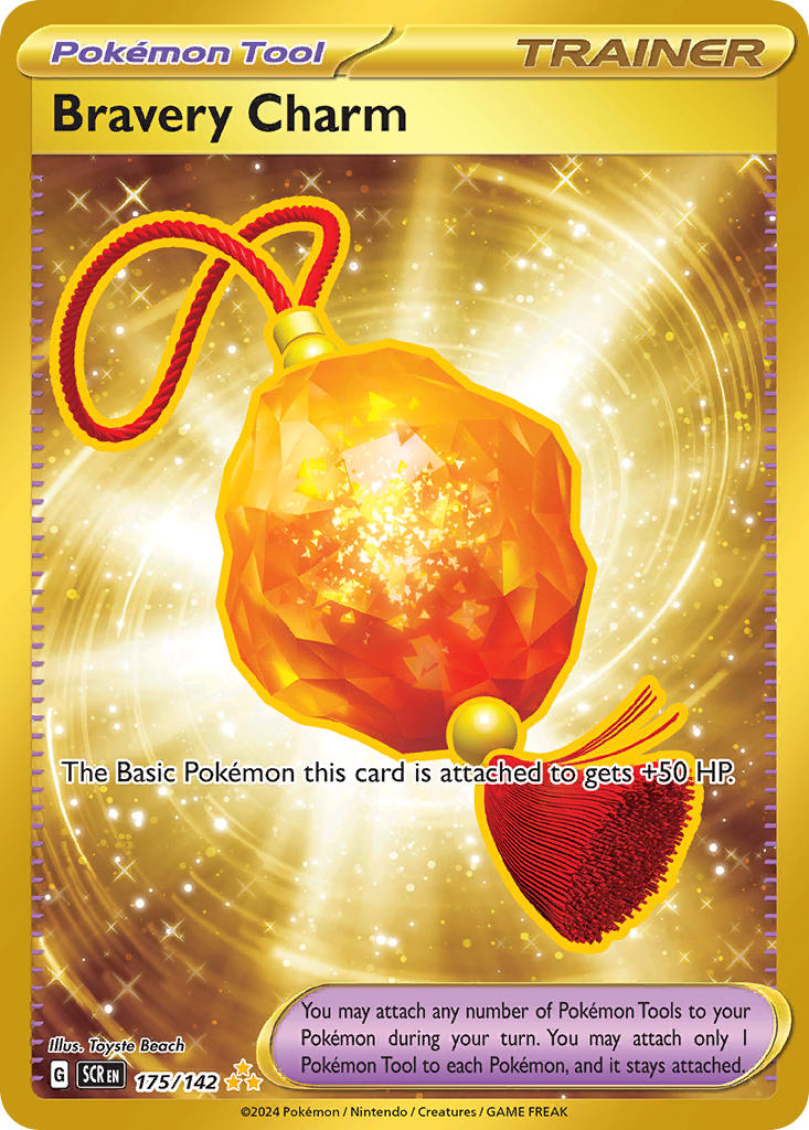 Bravery Charm 175/142 Hyper Rare Stellar Crown Pokémon card