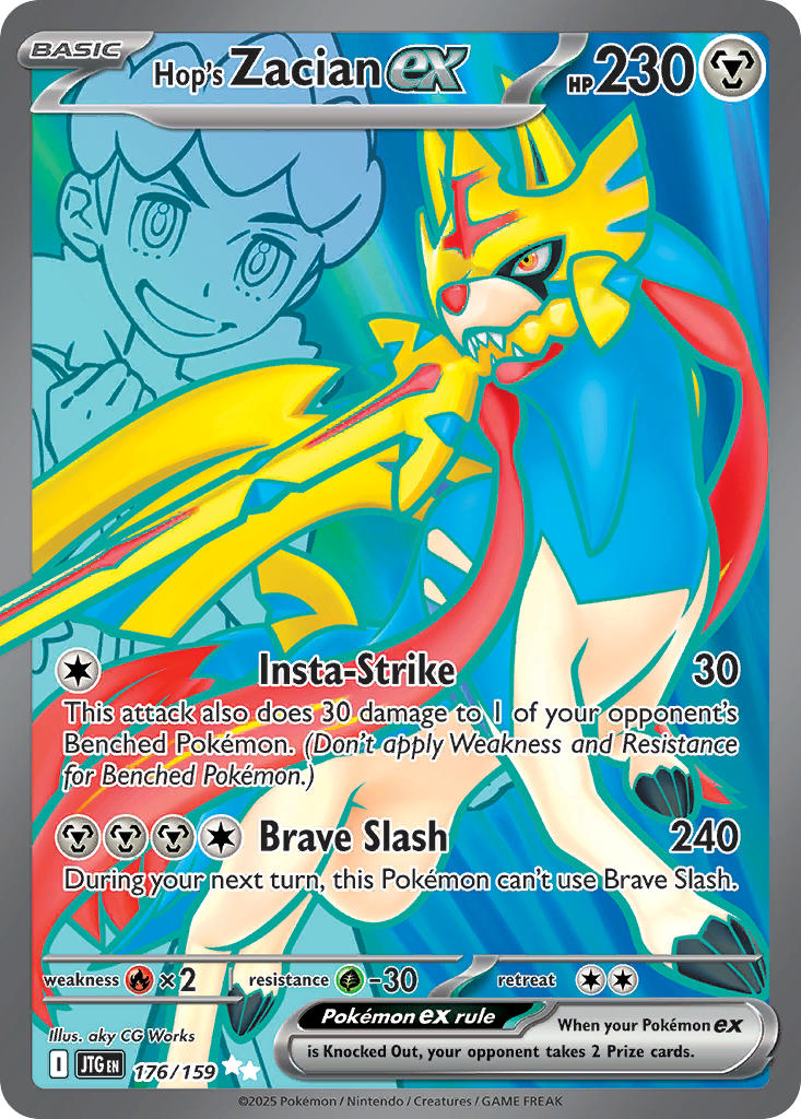 Hop's Zacian EX 176/159 Ultra Rare Journey Together Pokémon card
