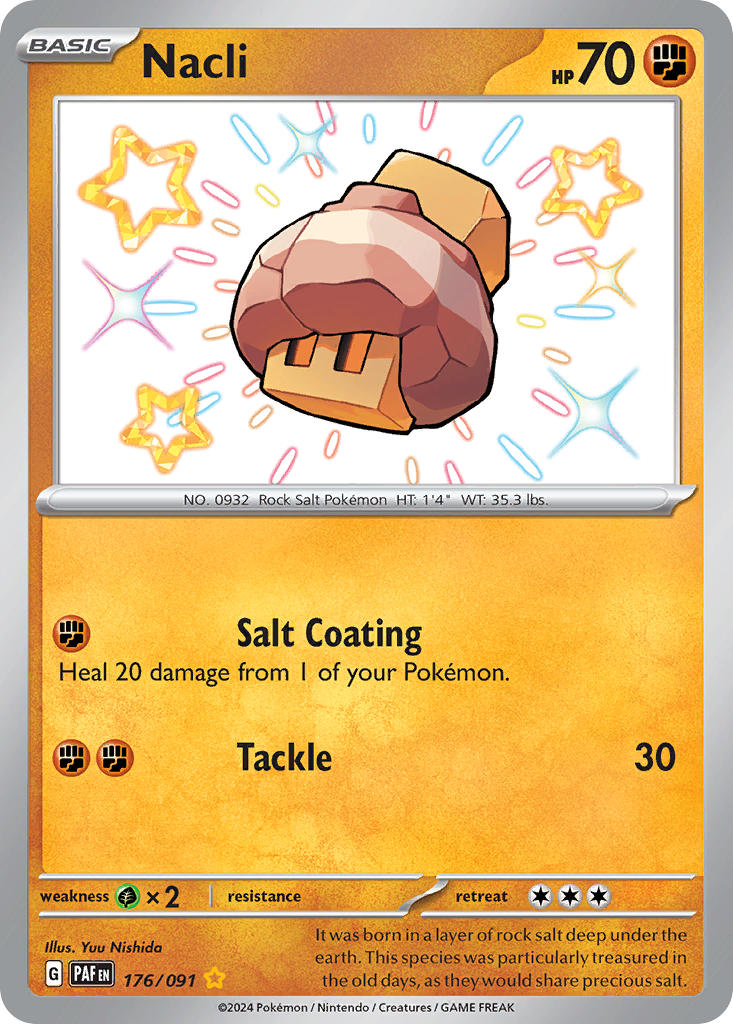 Nacli 176/091 Shiny Rare Paldean Fates Pokémon card