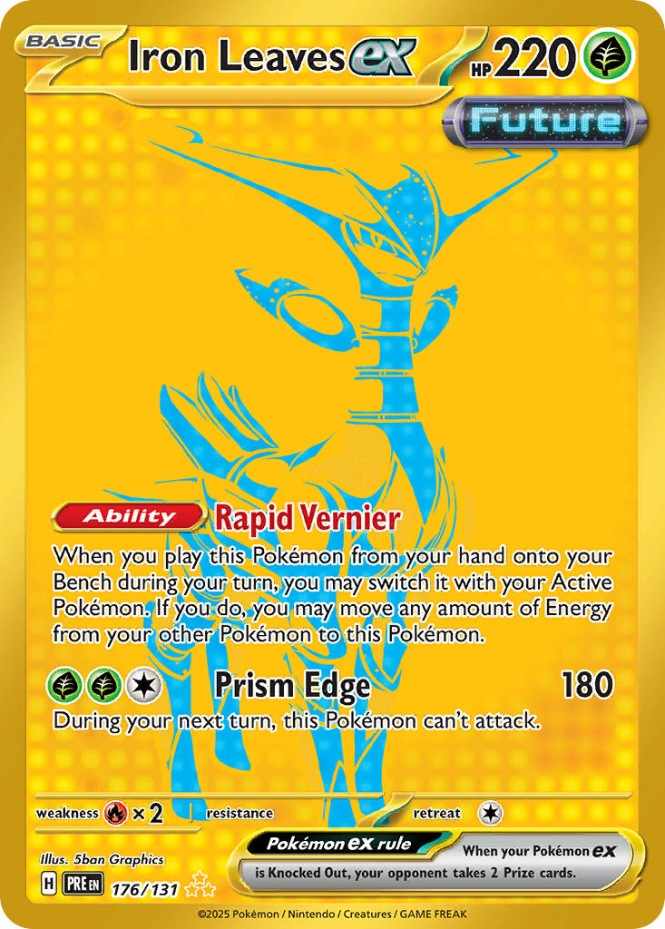 Iron Leaves EX 176/131 Hyper Rare Prismatic Evolutions Pokémon card
