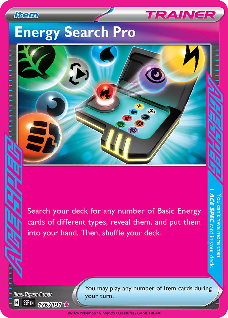 Energy Search Pro 176/191 Ace Spec Rare Surging Sparks Pokémon card