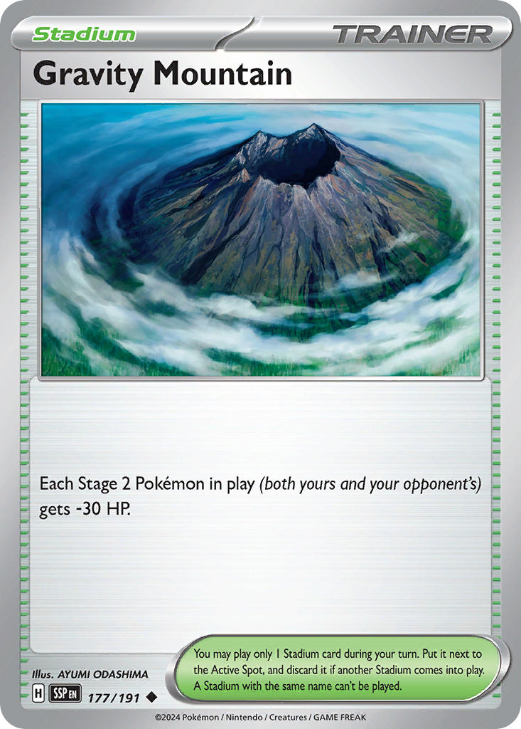 Gravity Mountain 177/191 Common Surging Sparks Pokémon card