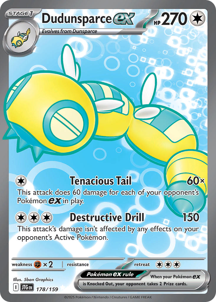 Dudunsparce EX 178/159 Ultra Rare Journey Together Pokémon card