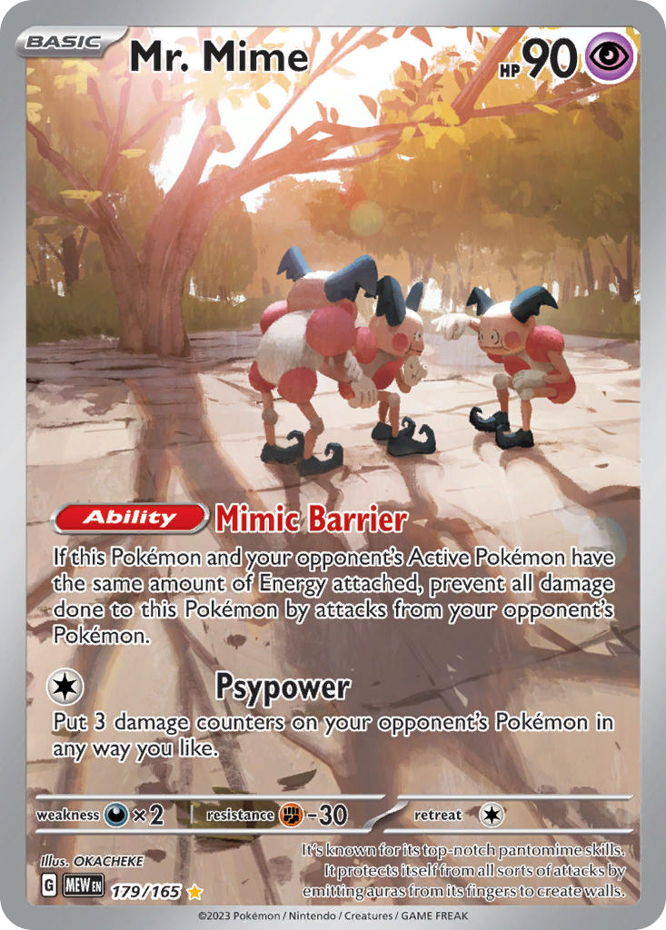 Mr. Mime 179/165 Illustration Rare 151 Pokémon card