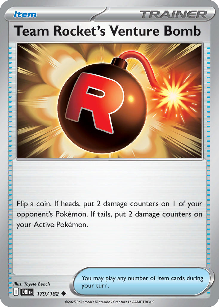 Team Rocket's Venture Bomb 179/182 Common Destined Rivals Pokémon card