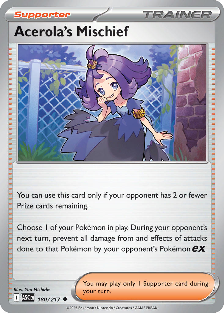 Acerola's Mischief 180/217 Uncommon Ascended Heroes Pokémon card