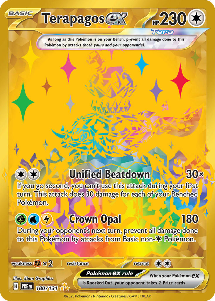 Terapagos EX 180/131 Hyper Rare Prismatic Evolutions Pokémon card
