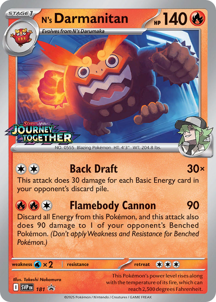 N's Darmanitan 181/SVP Promo Scarlet & Violet Promos Pokémon card