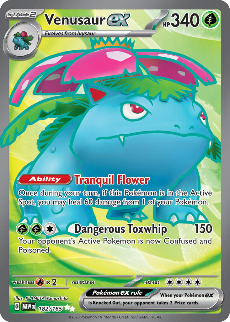 Venusaur EX 182/165 Ultra Rare 151 Pokémon card