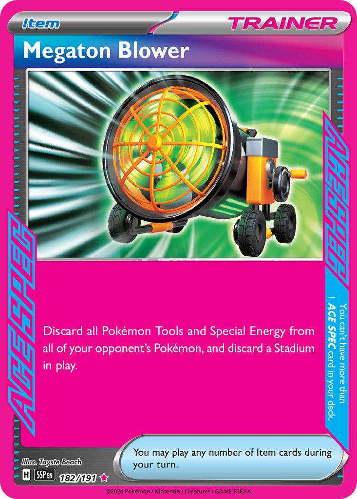 Megaton Blower 182/191 Ace Spec Rare Surging Sparks Pokémon card