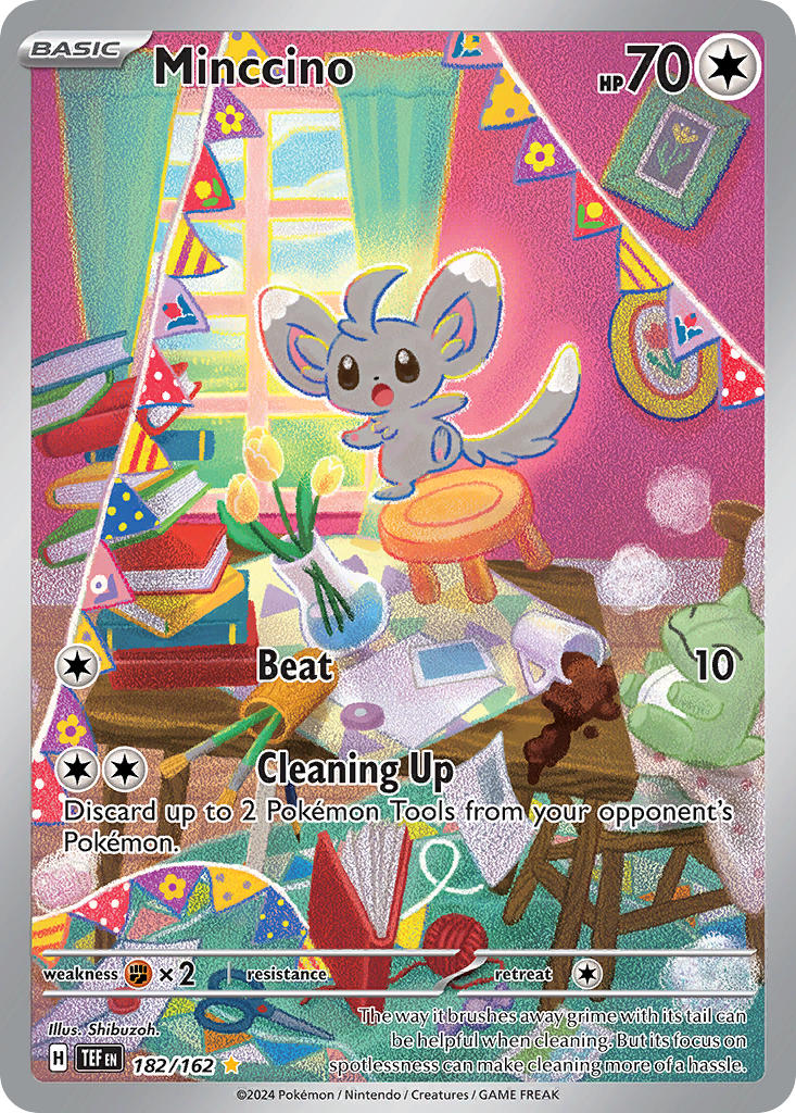 Minccino 182/162 Illustration Rare Temporal Forces Pokémon card