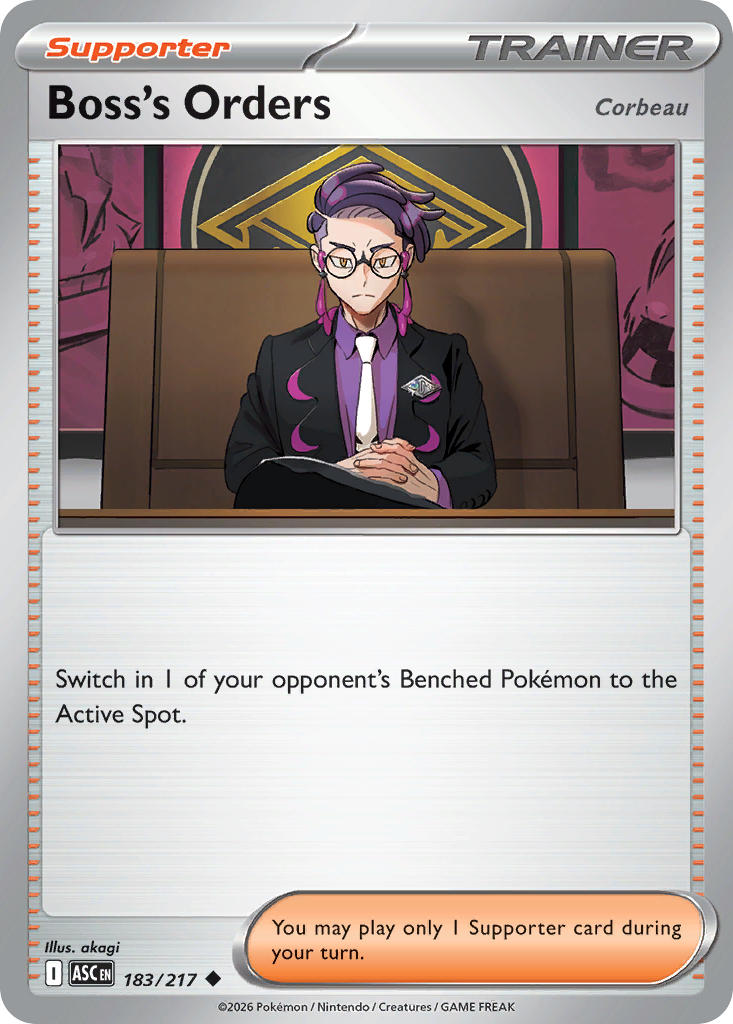 Boss's Orders 183/217 Uncommon Ascended Heroes Pokémon card