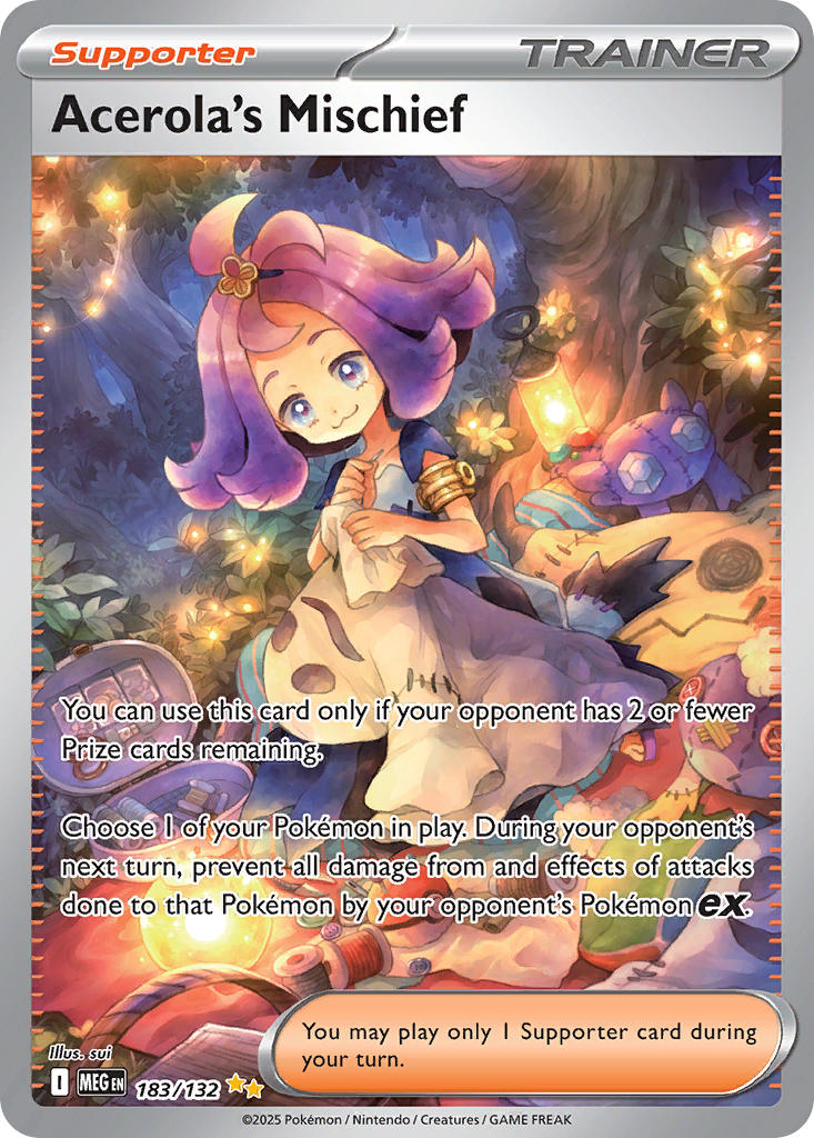 Acerola's Mischief 183/132 Special Illustration Rare Mega Evolution Pokémon card