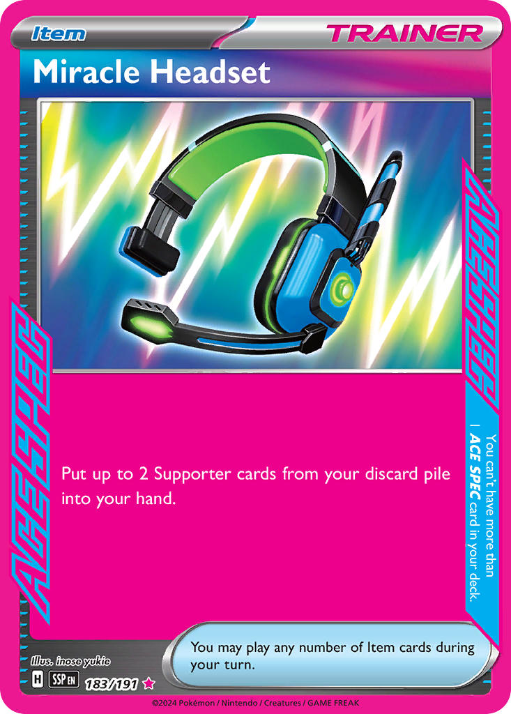 Miracle Headset 183/191 Ace Spec Rare Surging Sparks Pokémon card