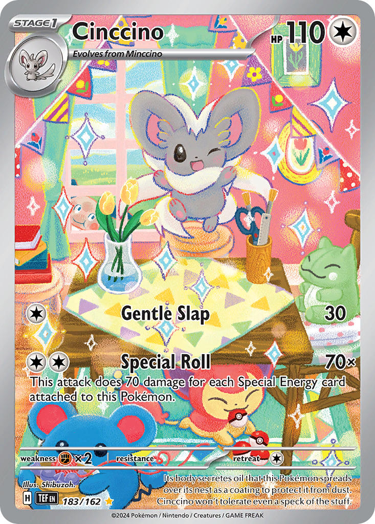 Cinccino 183/162 Illustration Rare Temporal Forces Pokémon card