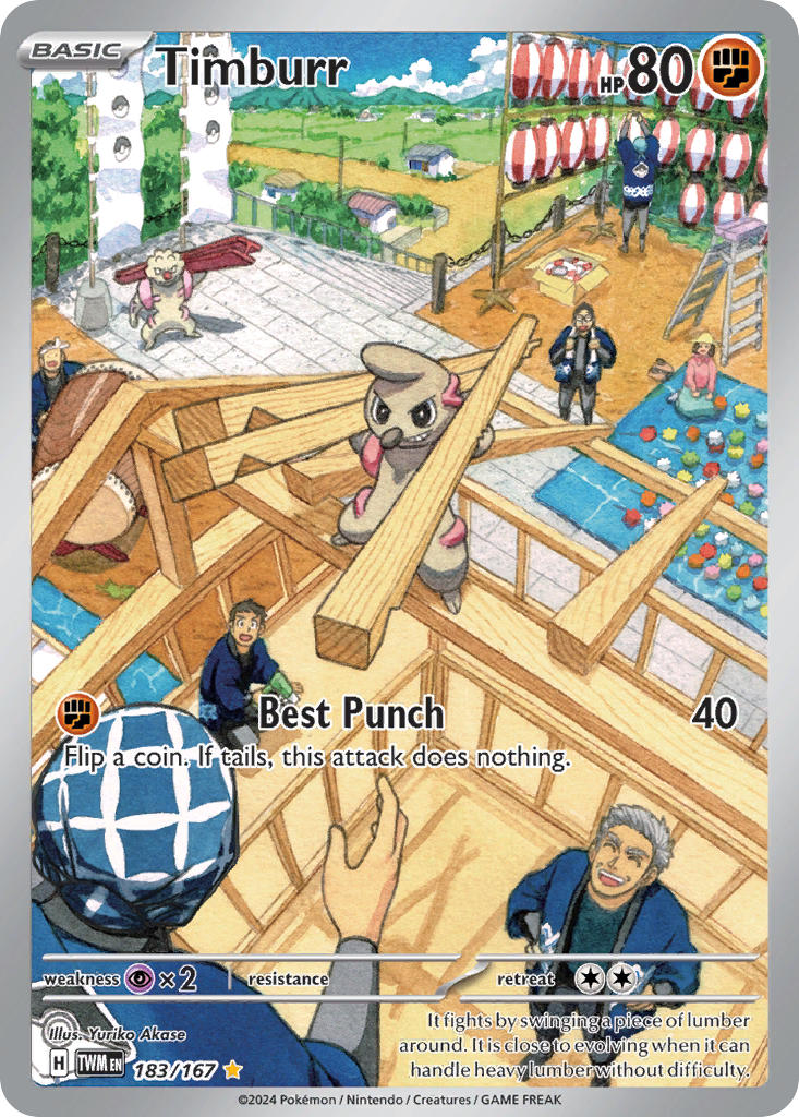 Timburr 183/167 Illustration Rare Twilight Masquerade Pokémon card
