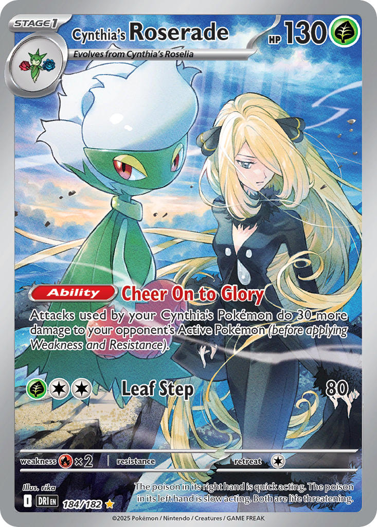Cynthia's Roserade 184/182 Illustration Rare Destined Rivals Pokémon card