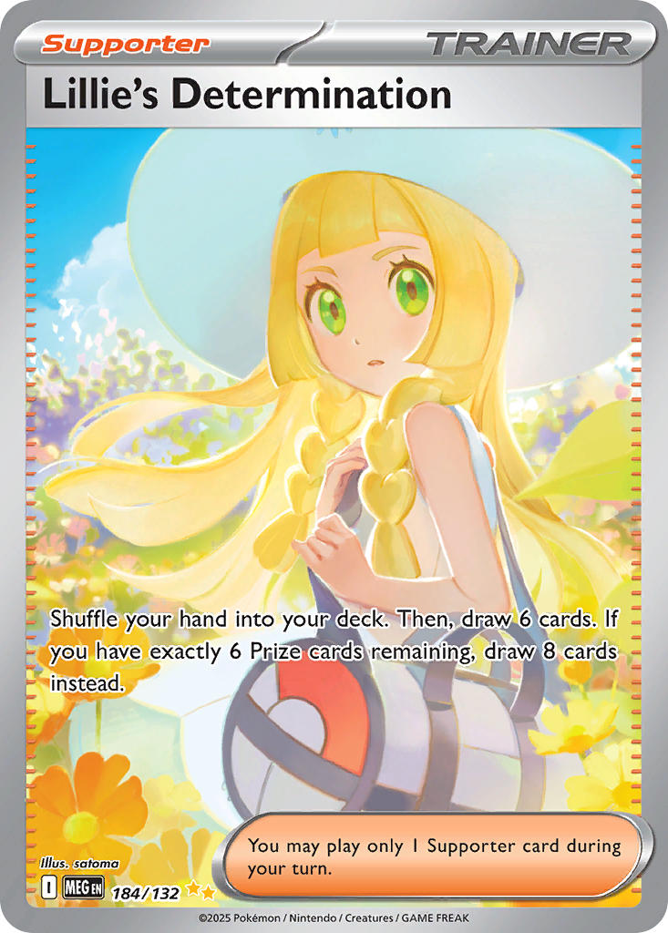 Lillie's Determination 184/132 Special Illustration Rare Mega Evolution Pokémon card