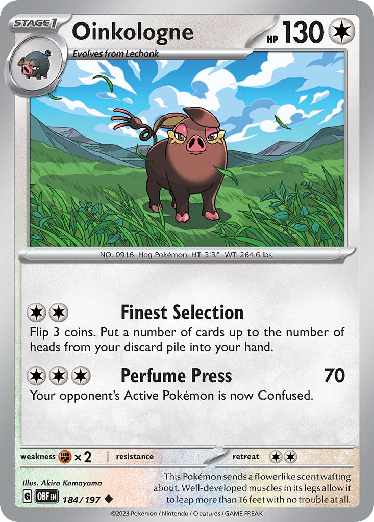 Oinkologne 184/197 Uncommon Obsidian Flames Pokémon card