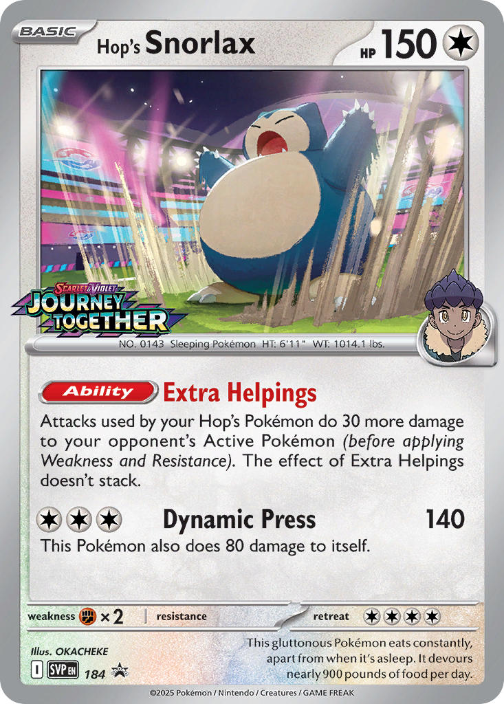 Hop's Snorlax 184/SVP Promo Scarlet & Violet Promos Pokémon card