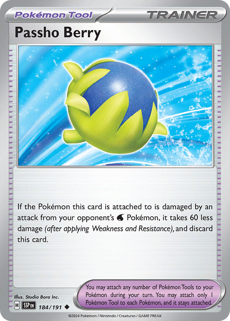 Passho Berry 184/191 Common Surging Sparks Pokémon card