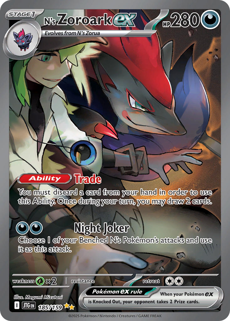 N's Zoroark EX 185/159 Special Illustration Rare Journey Together Pokémon card