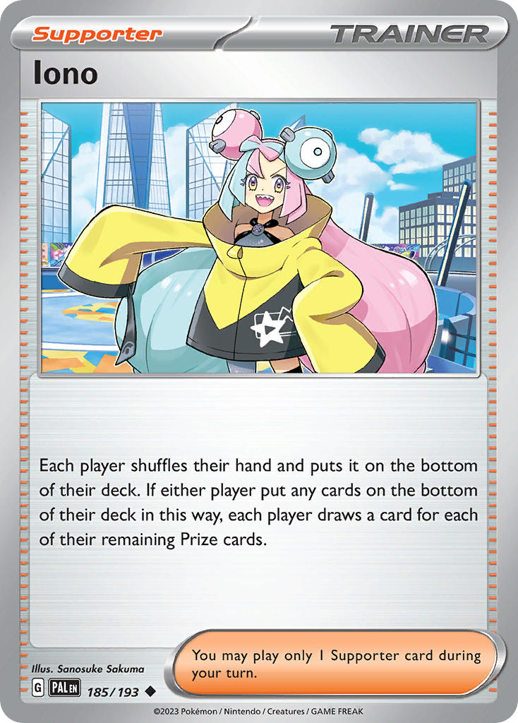 Iono 185/193 Uncommon Paldea Evolved Pokémon card