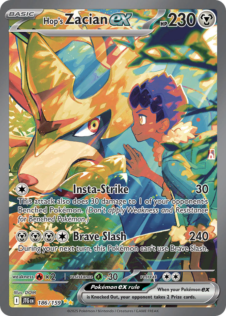 Hop's Zacian EX 186/159 Special Illustration Rare Journey Together Pokémon card