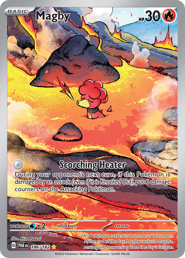 Magby 186/182 Illustration Rare Paradox Rift Pokémon card