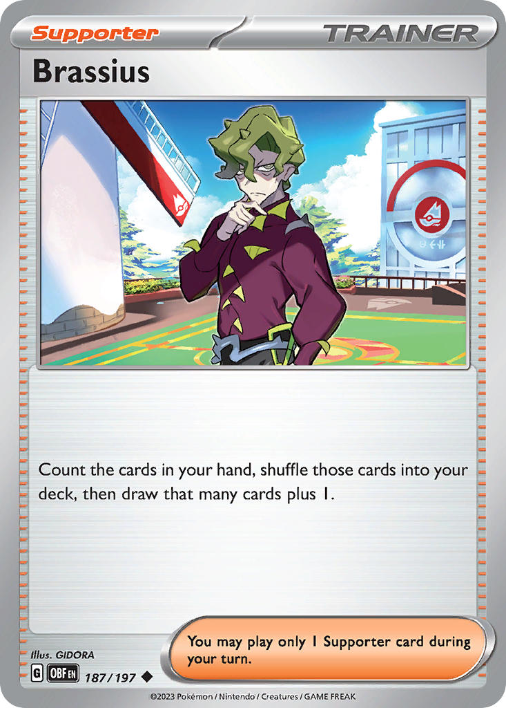 Brassius 187/197 Uncommon Obsidian Flames Pokémon card
