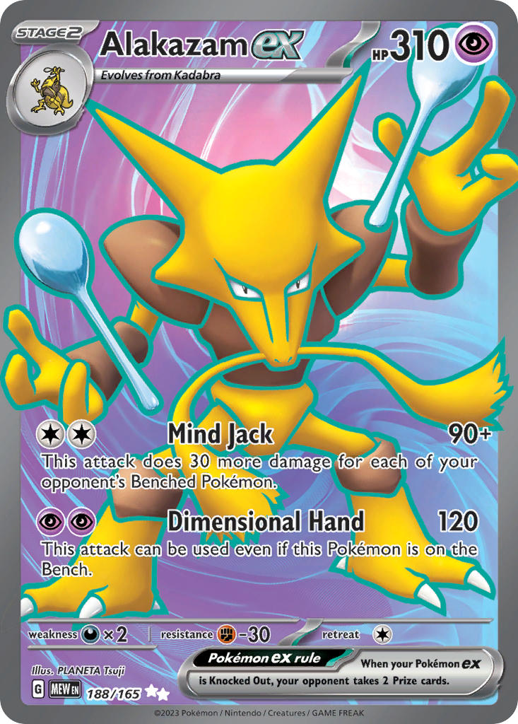 Alakazam EX 188/165 Ultra Rare 151 Pokémon card