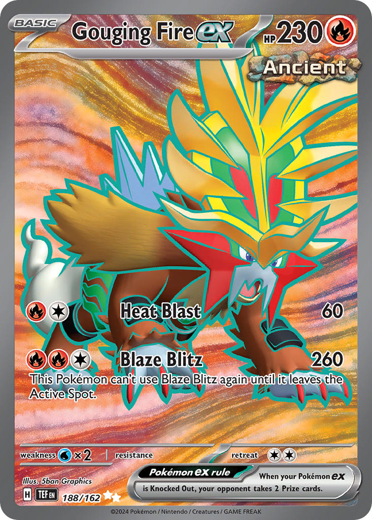 Gouging Fire EX 188/162 Ultra Rare Temporal Forces Pokémon card