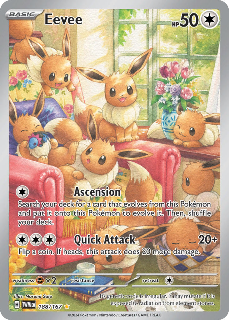 Eevee 188/167 Illustration Rare Twilight Masquerade Pokémon card