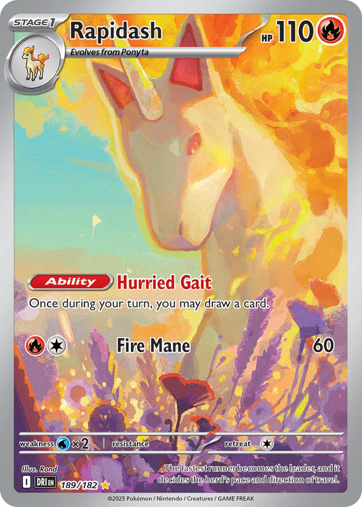 Rapidash 189/182 Illustration Rare Destined Rivals Pokémon card